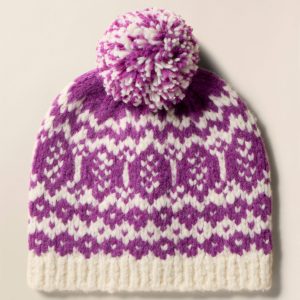 Pom Beanie - Purple Fairisle